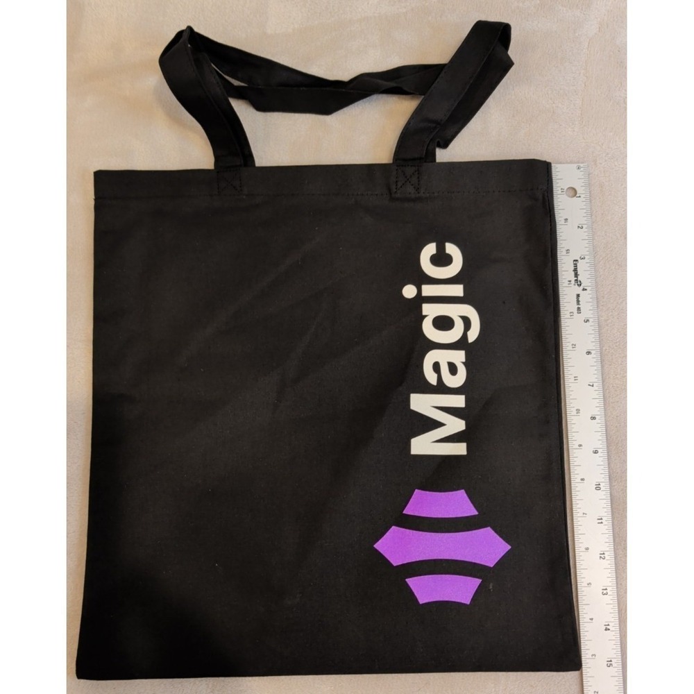 Lot of 5 Magic Black Reusable Tote Bags Purple Emoji Double Sided - Picture 5 of 7